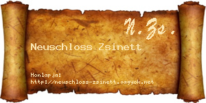 Neuschloss Zsinett névjegykártya